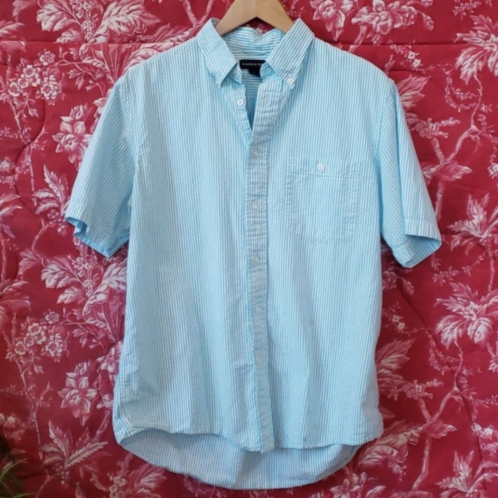 Lands' End Short Sleeve Button Down Shirt
